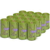 Wowflash dog poop bags rolls packaging showing sturdy dispenser-ready rolls.