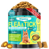 Woyamay 4in1 flea-tick chews packaging for daily pet wellness.