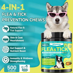 Woyamay dog chews with chicken flavor for palatable daily defense.
