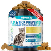 Woyamay flea-tick chews packaging front helps busy owners plan daily protection.