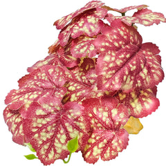 Woyrise fake pink Heuchera terrarium plant adds realistic color and hiding spaces.