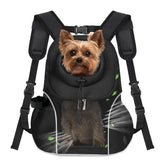 WOYYHO dog carrier backpack front view with breathable mesh for comfort.