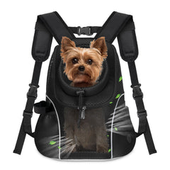 WOYYHO dog carrier backpack front view highlights breathable mesh for comfort.