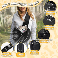 WOYYHO dog sling storage-pocket keeps phone and keys within easy reach.