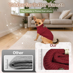 WOYYHO dog sweater red pull over design easy to dress