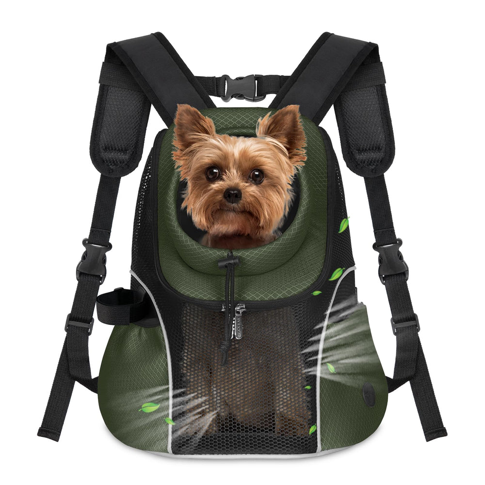 WOYYHO pet carrier backpack front vented mesh for cool, comfortable carries.