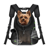 WOYYHO pet dog carrier backpack front view shows breathable ventilation for small dogs