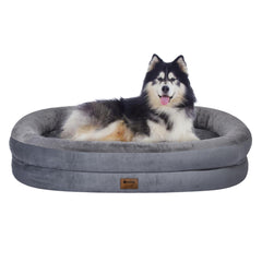 WOZOKE orthopedic bed with egg crate foam provides balanced support for large dogs.