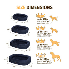 WOZOKE dog bed bolsters viewed from side for neck and back support.