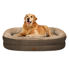 WOZOKE orthopedic dog bed foam detail showing balanced support for joints and muscles