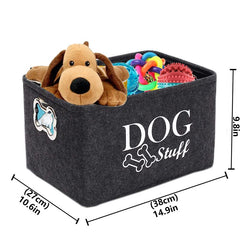 Wpetle dog toy bin collapsed for space-saving storage.