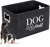 Wpetle dog toy bin front view highlights durable metal handles for sturdy storage.