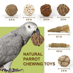 WQY GroceryShop 7Pcs Bird Toy texture closeup highlights natural materials for gentle biting