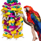 WQY GroceryShop large bird toy bamboo support closeup promotes safe chewing and enrichment.