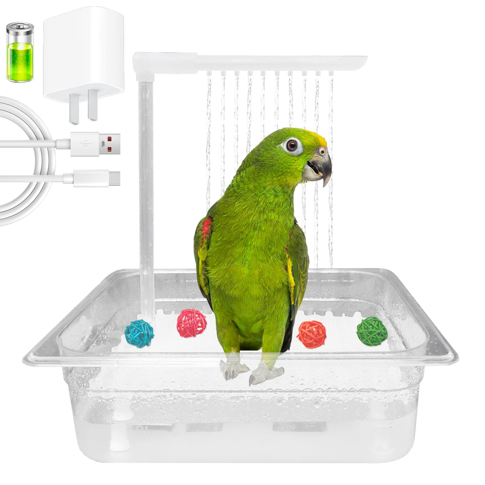 WQY GroceryShop parrot bath assembly demonstrates easy indoor setup for daily baths