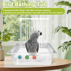 WQY GroceryShop parrot bath large interior accommodates medium birds comfortably