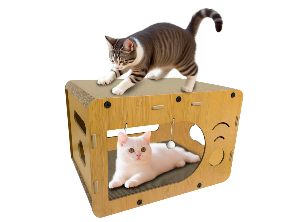 WRBTA cat nest scratchpad - cozy enclosed space for naps and claws.