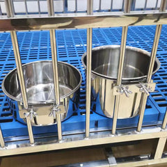 Wrifazaly stainless steel dog bowls with spill-proof crate bracket for secure feeding