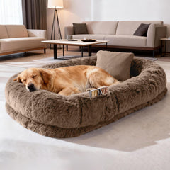 WROS orthopedic-human-bed-cover provides supportive lounging with cozy faux fur.