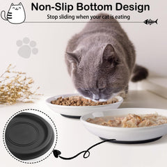 WROSWT 3-pack cat bowls for wet food, dry food, and water
