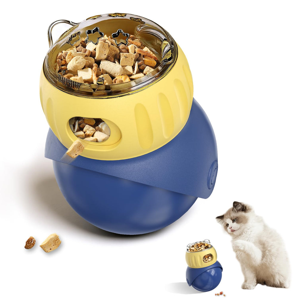 WRSION cat puzzle feeder wobble-base engages indoor cats with interactive play