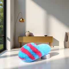 Wsjiabofux plush slipper interactive toy emphasizes textured surface for gentle dental play.