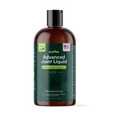 Wuffes Advanced Joint Liquid bottle front, beef-flavored canine joint support.