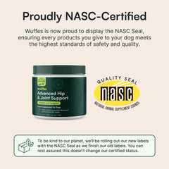 Wuffes small-dog hip joint chews pack, convenient daily supplement for mobility and comfort.