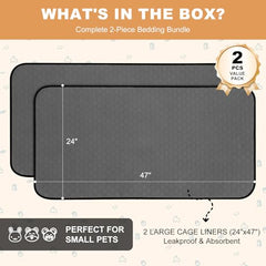 WUFFLYDRY waterproof TPU-backed pad prevents leaks in cages.