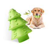 Wunive Christmas dog toy tree-shape close-up for aggressive chewers and interactive play.