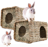 WUWEOT grass bunny house foldable hideaway ready for nesting and chewing