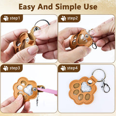 WVD dog hair keychain black with sealed fur storage memories