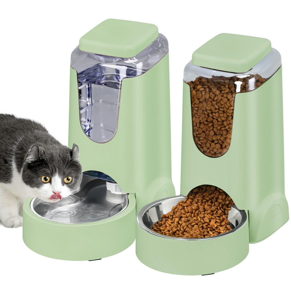 WyfKyd 2pack automatic cat feeder waterer set ready for hands-free pet meals.