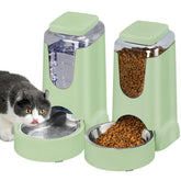 WyfKyd 2pack automatic cat feeder waterer set ready for hands-free pet meals.