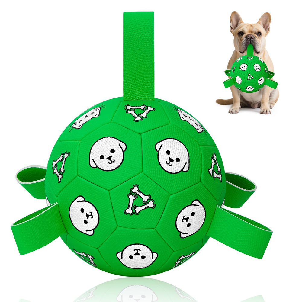 WYNTRIUM dog soccer ball with four soft tabs for easy pickup during play