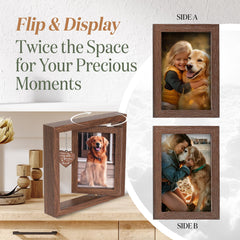 X-partner 4×6 pet memorial frame double‑sided display keeps memories accessible.