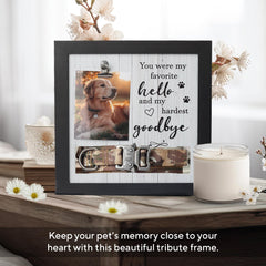 X-partner engraved quote frame reinforces comforting memories of a beloved pet