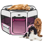 X-ZONE PET dog playpen folded-case travel-ready for storage.
