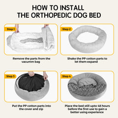 Xavaro cave dog bed with blanket top view showing warm cocoon for naps.