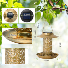 XDW-GIFTS bronze bird feeder 360-degree design invites birds from every angle.