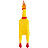 Xeehwb rubber chicken 12in yellow screaming toy for playtime fun