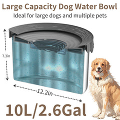 Xetino 10L dog water bowl slow-drinking plate reduces spills and encourages steady sips