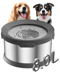 Xetino 8L dog water bowl with no-spill lid for clean hydration outdoors