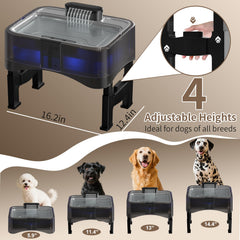 Xetino four-height adjustments demonstrate versatility from puppies to seniors.