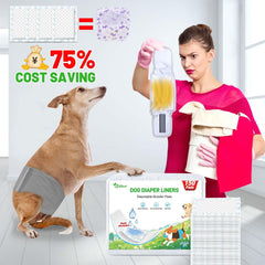 Xfire dog diaper liners with upgraded adhesive design prevents movement