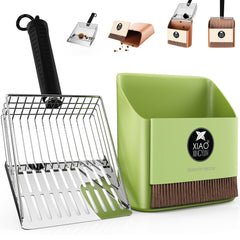 XIAOXINGYUN metal cat litter scooper with dual-grid for fast clump separation.