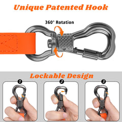 XiaZ padded-handle dog leash held during a long walk.