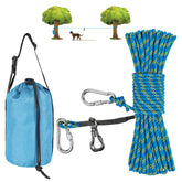 XiaZ dog tie-out cable overhead system set up for spacious outdoor roaming