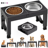 XiaZ elevated dog bowl stand folded for travel and easy storage.