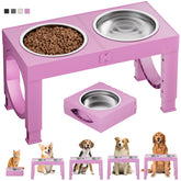 XiaZ elevated dog bowls setup with adjustable stand for large breeds' comfortable meals.